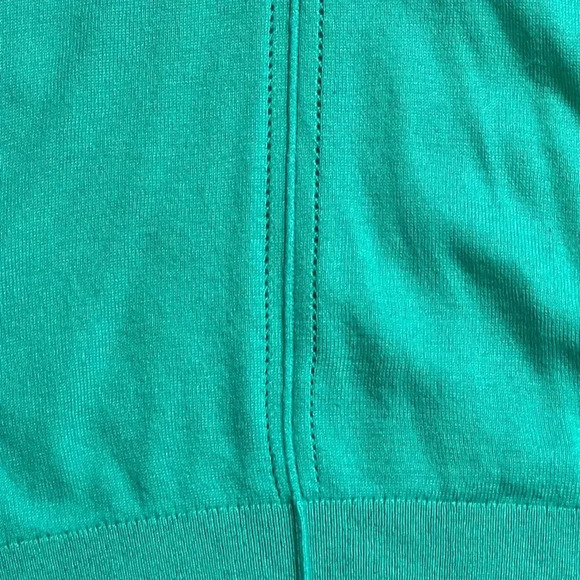 ANN TAYLOR SWEATER TOP TEAL GREEN 3/4 SLEEVES STRETCH SCOOP NECK SIZE XS - Picture 6 of 10